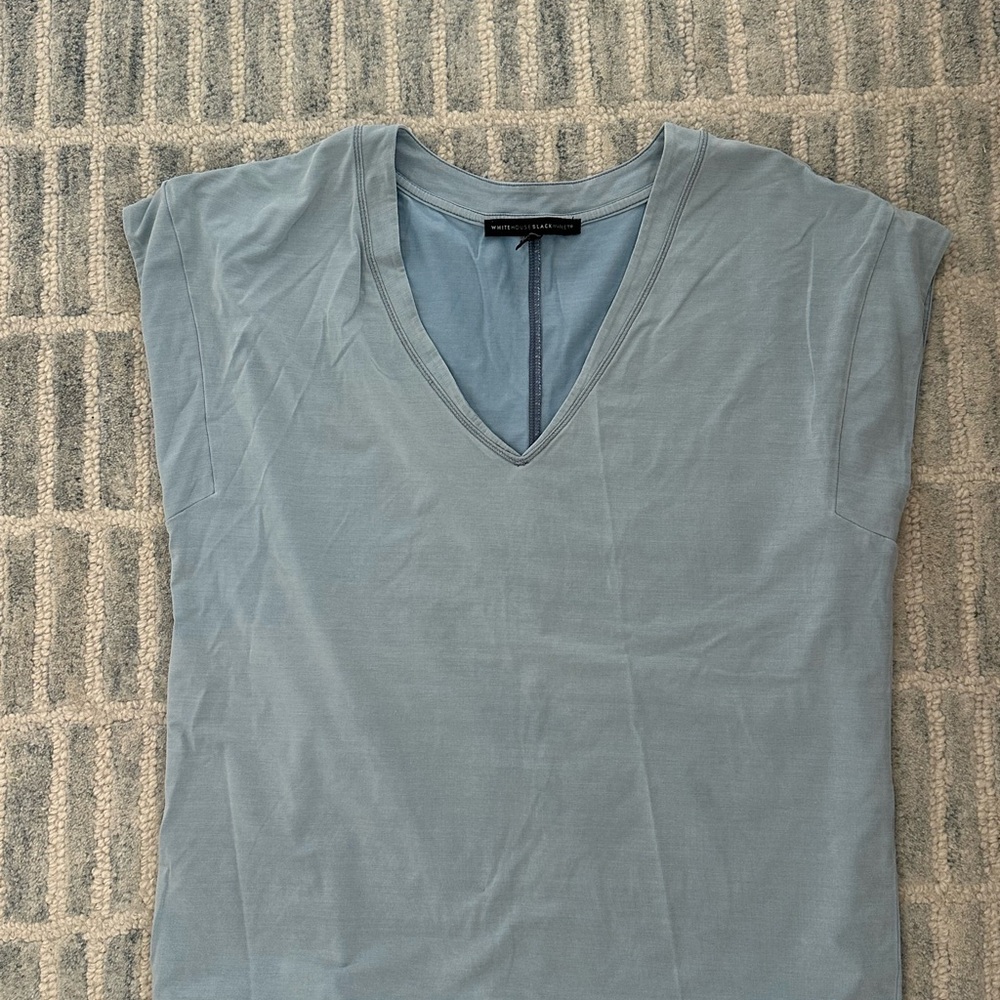 White House black market Blue Cap Sleeve T-Shirt